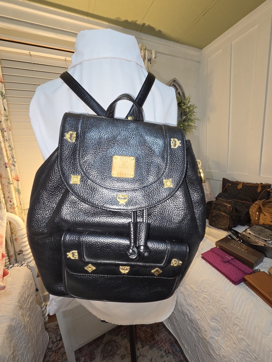 black leather studded backpack purse Downupdown Studded Backpacks for Women and Men Flap Rivet knapsack Ladies Casual Daypack Shoulder Bag Cool Zipper Backpack with Top Handle Bucket Bag-Black : Clothing, Shoes & Jewelry Small unisex one size PPLR_HIDDEN_PRODUCT Adult. MCM Black Leather Logo Studded